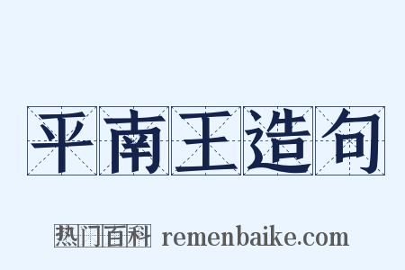 平南王造句是什么意思的图片